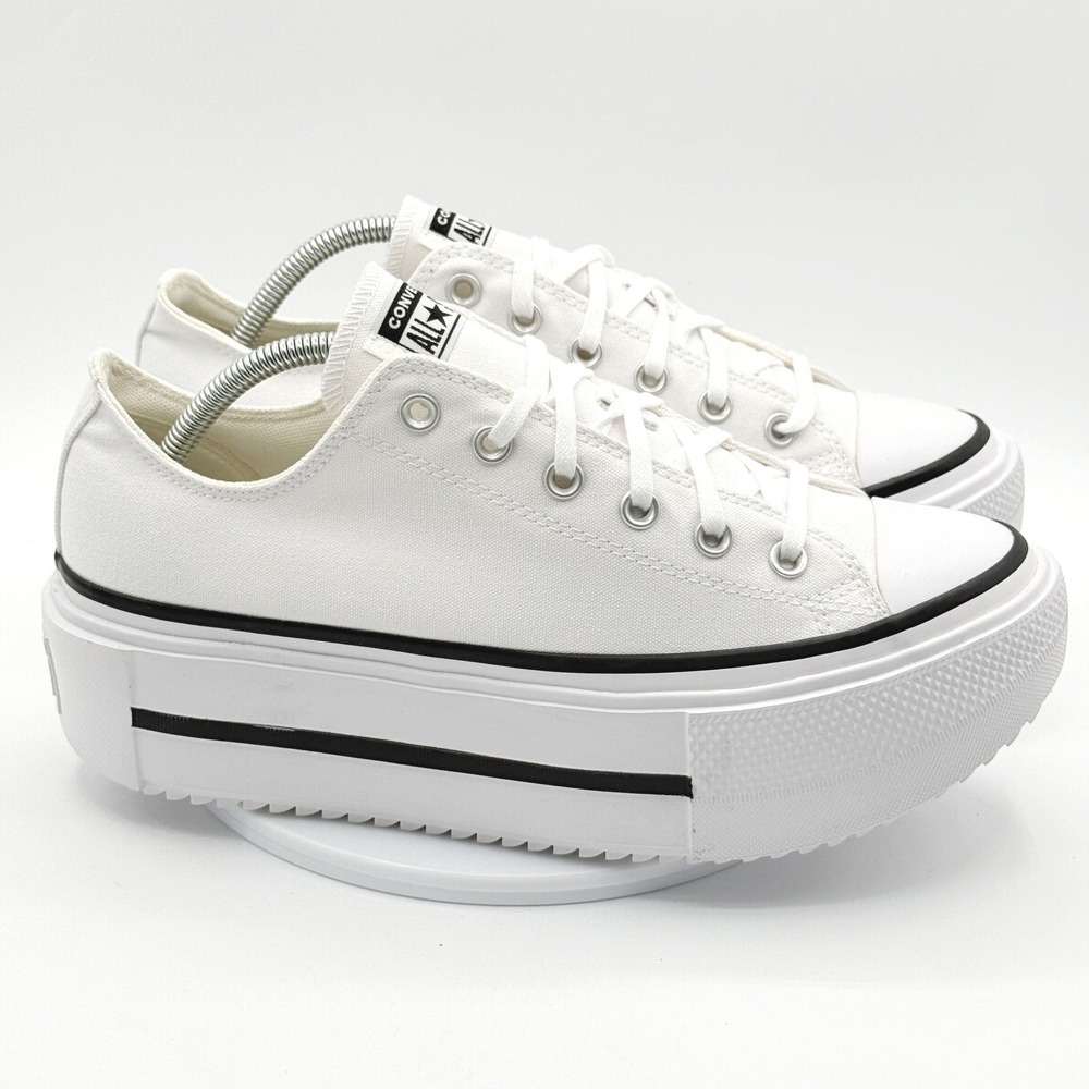 Converse Chuck Taylor All Star Double Stack Low Size 8.5 Womens White/Black NEW